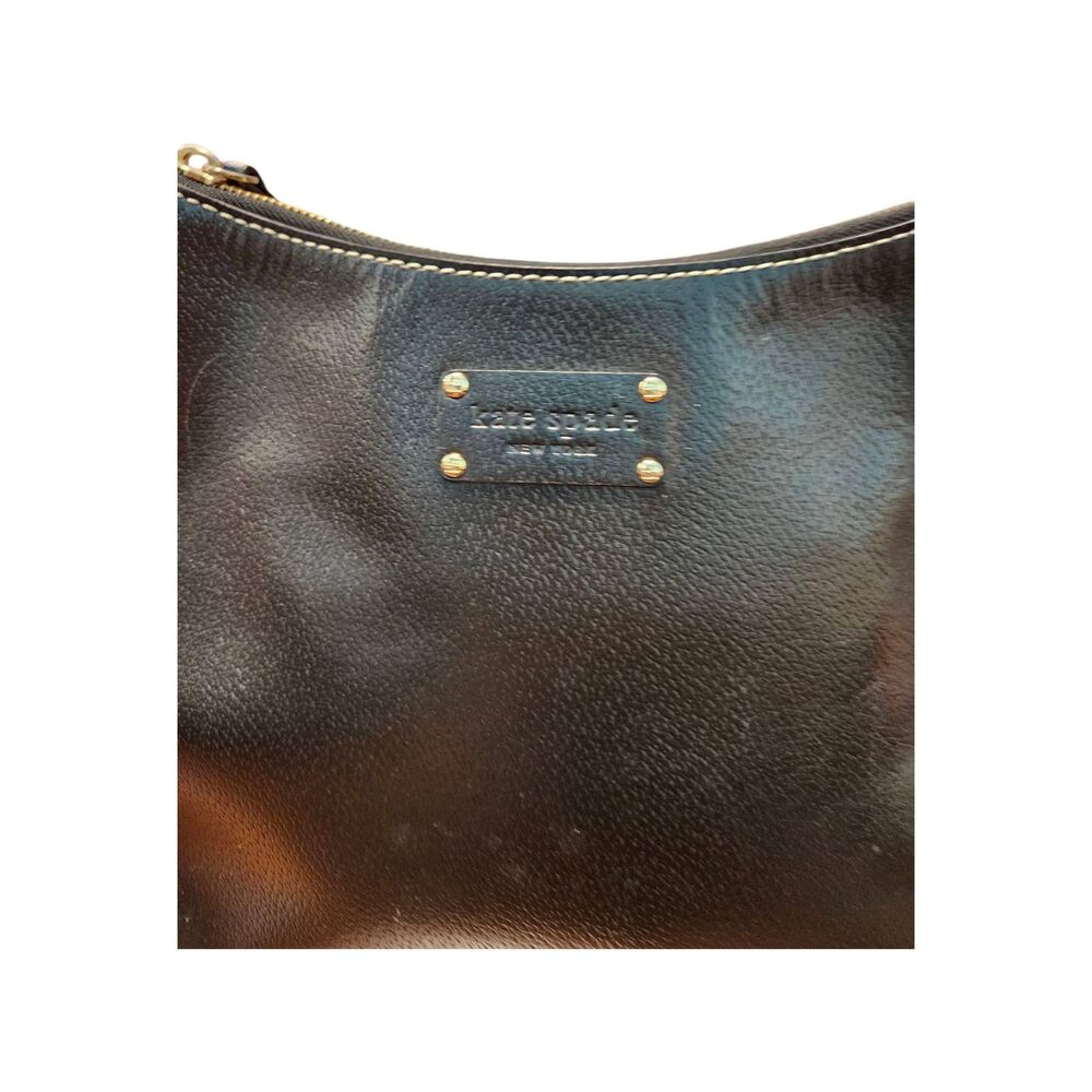 Kate Spade Black Leather Hobo Shoulder Bag Vintage 13x9x3 - Picture 5 of 12
